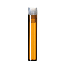 1ml Shell Vial Amber Glass w/PE Plug Cap