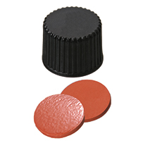 15mm Combination Seal: PP Screw Cap, black, closed top; Natu