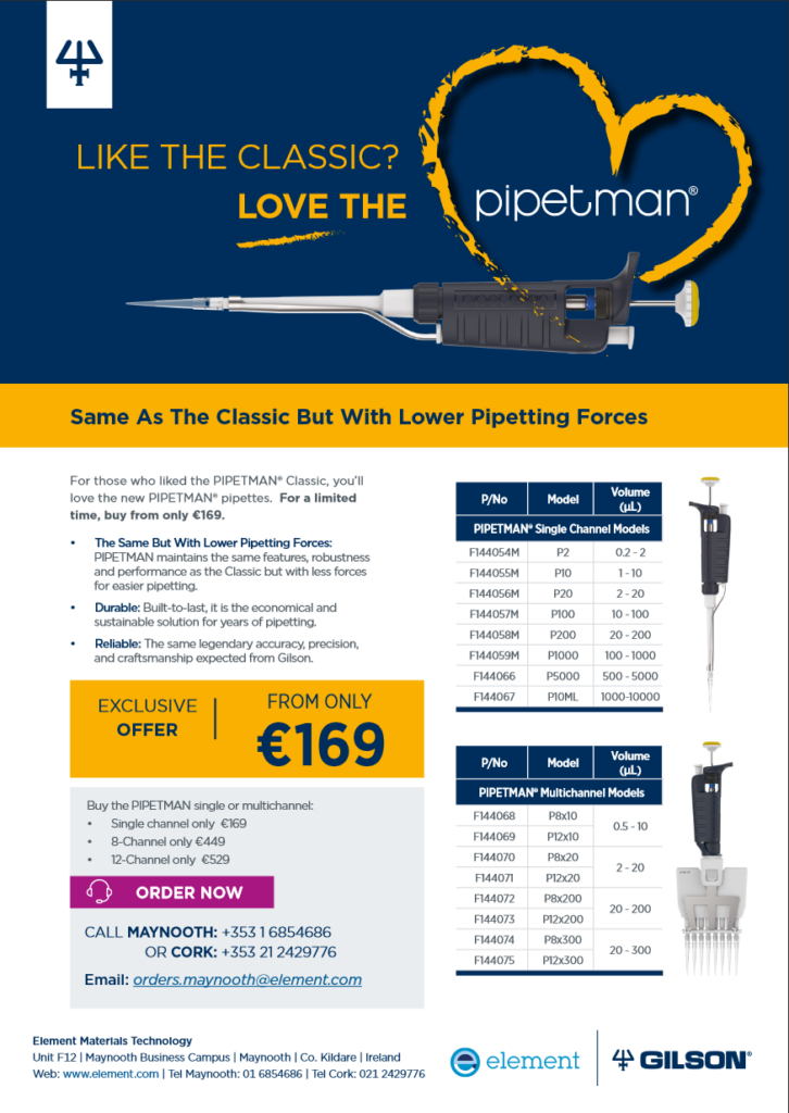 The world standard in pipetting, offering a wide range of continuously adjustable, air displacement pipettes, with legendary accuracy and precision [...]